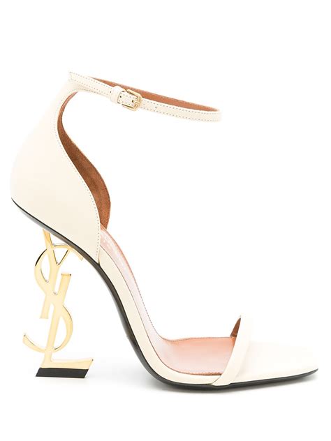 white ysl sandals